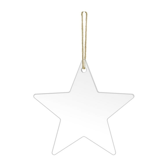 Christmas Decoration Star With Hole Blank Transparent Acrylic Sheet DIY Can Be Handwritten Holiday Pendant Ornaments Hooks for Chandelier Doll Small Frosted Lambs Ear Garland Party Beads Window Set