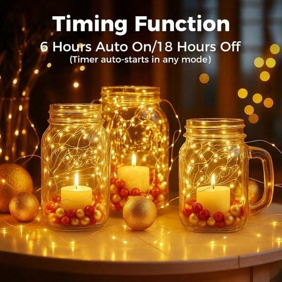 Christmas Decoration String Lights - 4/6 Pack, Battery-Powered Fairy Lights With 3 Flashing Modes, 6.6 Feet Of Waterproof Silver Wire, Suitable For Wedding Center Decoration, Parties, Christmas Decor