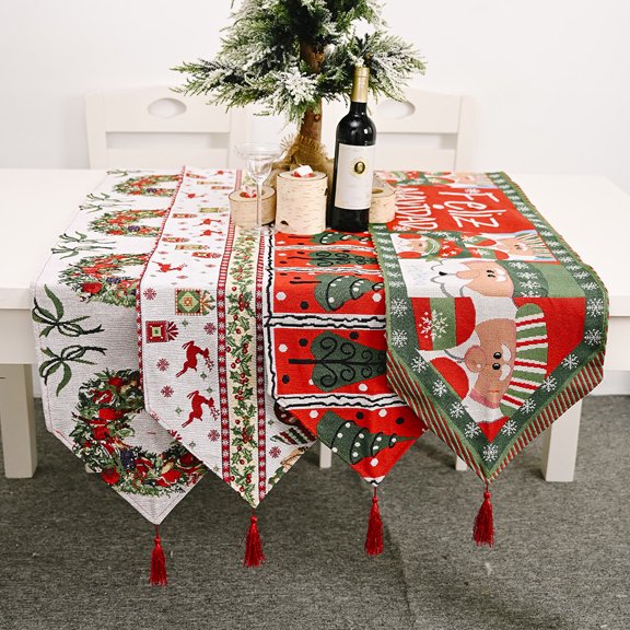 Christmas Decoration Supplies Knitted Cloth Table Runner Creative Christmas Tablecloth Table Decoration Home Decoration