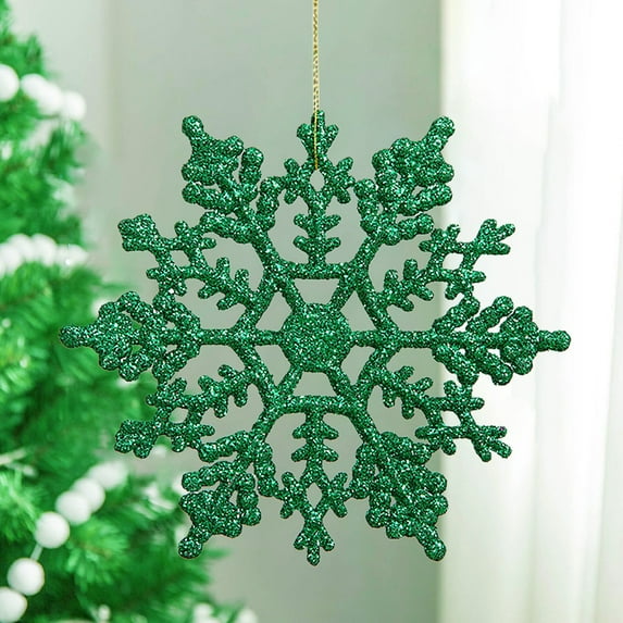 Christmas Decoration Supplies Snowflake Plastic Snowflake Holiday Decoration Window Decoration Accessories * 12 Pcs Nb
