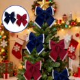 thumbnail image 1 of Christmas Decorations 10" Navy Blue Glitter Christmas Bows Hanging for Tree Wreaths Crafts Wrapping Accessories, 1 of 6