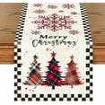 thumbnail image 1 of Christmas Decorations,13x36In Long Linen Buffalo Plaid Snowflakes Xmas Tree Table Runner Winter Holiday Xmas Theme Table Decorations for Indoor Home Dining Room Kitchen Party Centerpiece Table Decor, 1 of 6