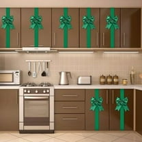 Christmas Decorations 1PC 6.56FT Christmas Velvet Cabinet Door Bows and Ribbons Large Christmas Door Cabinet Bows Xmas Cabinets Furniture Kitchen Party Decorations