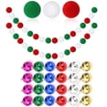 thumbnail image 1 of Christmas Decorations,2 Pieces Felt Ball Garland and 24 Pcs Christmas Ball Baubles,Colorful Pom Pom Garland 6.5 ft Long,2.36 in Shatterproof Plastic Hanging Balls Pendant for Xmas Thanksgiving, 1 of 8