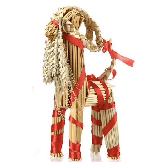 Christmas Decorations 2025 - Christmas Straw Goat Scandinavian Christmas Straw Ornaments Yule Goat Swedish Tradition Gift for Xmas Home Birthday Party Outdoor Interior Decoration Holiday(16.1 Inch)