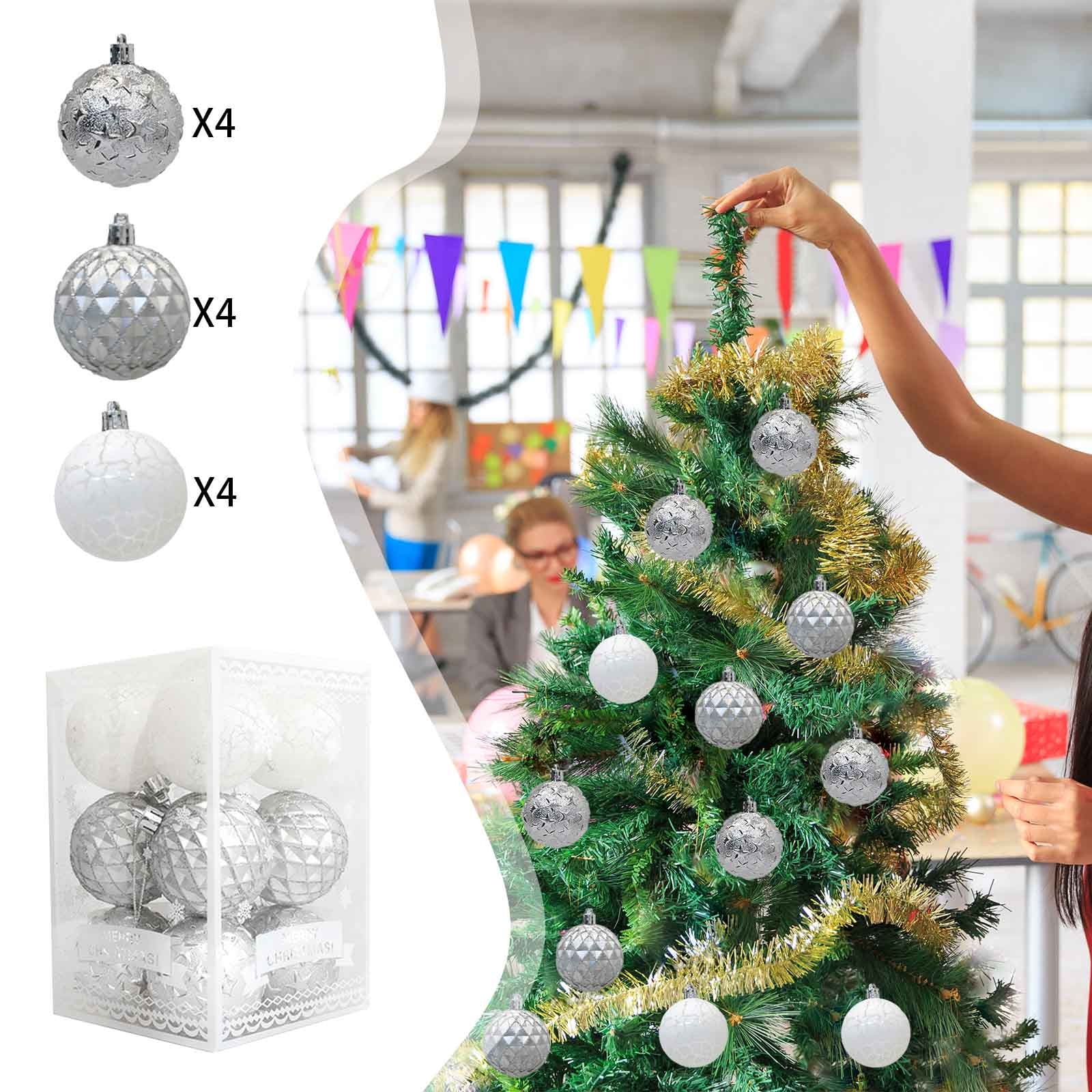 Christmas Decorations,2025 New 12pcs 60mm Christmas Ball Ornaments Set, Christmas Tree Ornaments