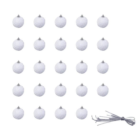 Christmas Decorations 24Pcs White Shatterproof Ornament Ball Set with Drawstring Bag Elegant Decorative Baubles for Christmas Tree Holiday Party Home and Winter Festival Décor