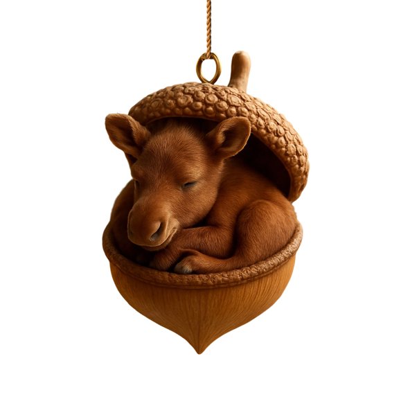 Christmas Decorations 2D Acrylic Pinecone Animal Ornament Forest Theme for Christmas Tree Fireplace Wall Home Window Decorations