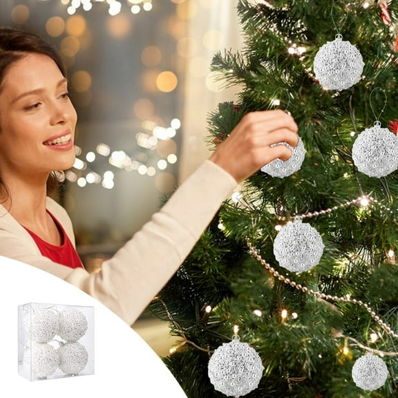 Christmas Decorations 3.14 Inch Plastic Tree Ball New Pendant Hanging Decoration, Christmas Tree Ball Wedding Party Holiday Decoration