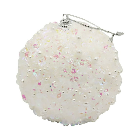Christmas Decorations 3.15inch Christmas Ball Ornaments Christmas Pearl Sequins Glitter Christmas Tree Decorations Foam Shatterproof Xmas Hanging Ball Decorations for Wedding Party Home Decor