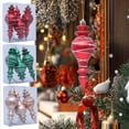 thumbnail image 1 of Christmas Decorations, 3 Pcs Red Finial Ornaments Set Glitter Irregular Shaped Pendant Shatterproof Hanging Decoration for Xmas Tree Wreath Garland Holiday Party Décor 2025, 1 of 9