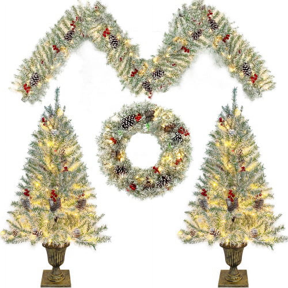 Christmas Decorations 4Piece Set, Christmas Fireplace Decorations,Pre