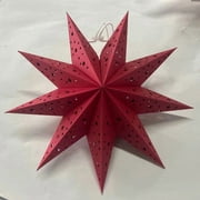Christmas Decorations under $5! Yannianjz Paper Star Lantern - 9-Point Hanging Decoration for Christmas, Diwali, Party, Wedding - Handcrafted Foldable Lamp for Indoor & Outdoor Use - Boho Star Light