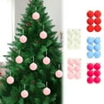 thumbnail image 1 of Christmas Decorations 6 Pcs Velvet Christmas Balls Flocked Christmas Tree Ornaments Plastic Balls Xmas Decorative Hanging Ornaments Christmas Tree Decoration 2.4 Inch, 1 of 7