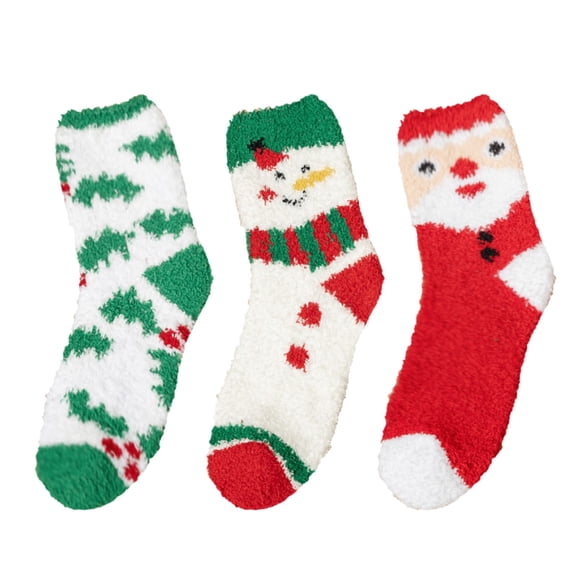 Christmas Decorations Ankle Socks for Women Winter Santa Comfortable Thermal Crew Women's Socks Light Green