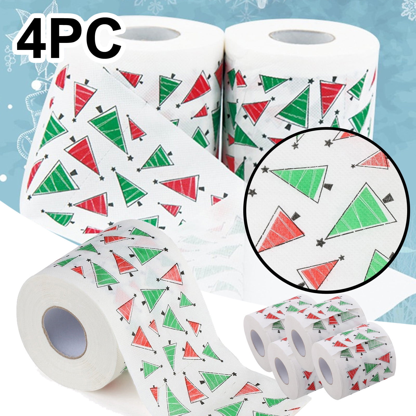 Christmas Decorations Big Sale! Christmas Pattern Color Toilet Paper