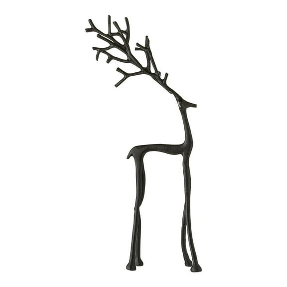 Christmas Decorations, Black Reindeer Statues - Modern 3D Printing Xmas Figurines - Elegant Indoor Holiday Decor - Table Centerpieces - Ideal for Mantel Living Room Bedroom Office