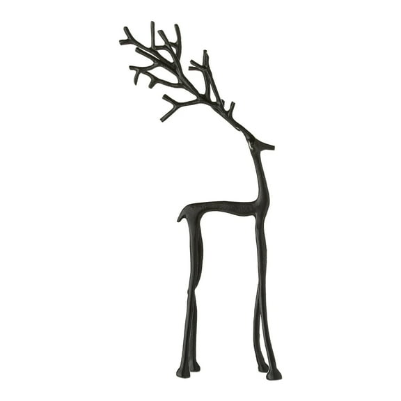 Christmas Decorations, Black Reindeer Statues - Modern 3D Printing Xmas Figurines - Elegant Indoor Holiday Decor - Table Centerpieces - Ideal for Mantel Living Room Bedroom Office