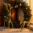 thumbnail image 1 of Christmas Decorations - Black Reindeer Statues - Modern Xmas Figurines - Table Centerpieces - Elegant Indoor Holiday Decor - Ideas for Mantel Living Room Bedroom Office (Gold A+B), 1 of 13