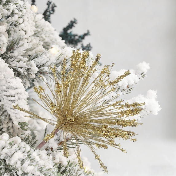 Christmas Decorations Branch Christmas Tree Decor Tassel Branch Bouquet with Gold Powder Finish for Xmas Tree Filler Mantelpiece Holiday Home Decor Gift Box Embellishment