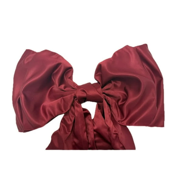 Christmas Decorations Burgundy Jumbo Satin Christmas Tree Topper Bow, 22"x56", Giant Bows for Christmas Tree Window Wall Mantle