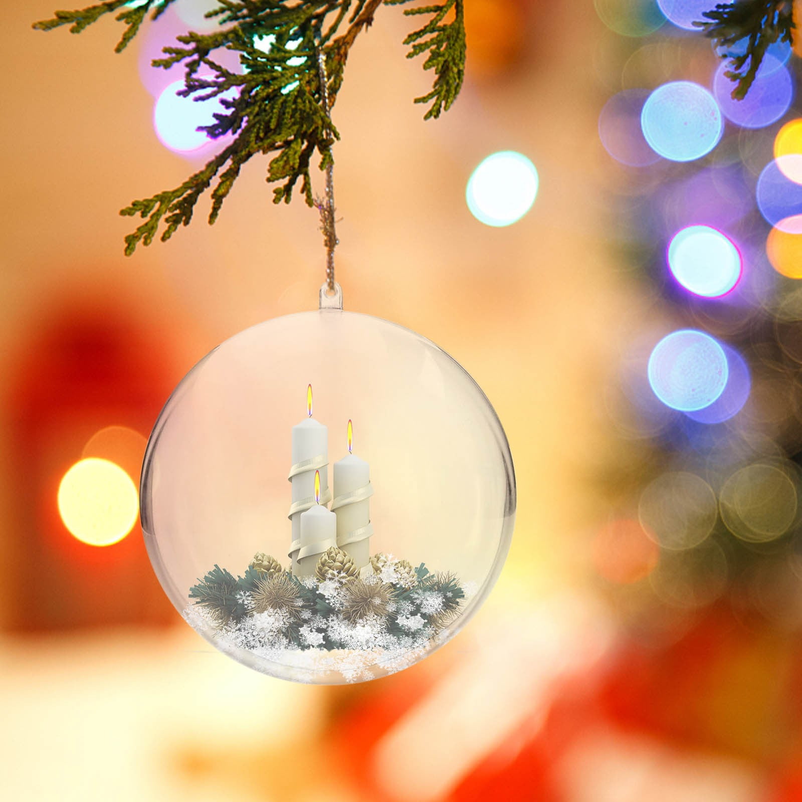 Christmas Decorations Cameland 5Pcs Clear Christmas Plastic Ball 3.94