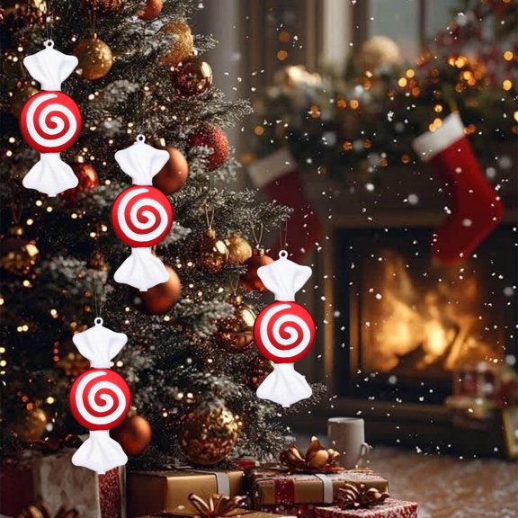Christmas Decorations Candy Ornament Christmas Decor PVC Painted Sequins Candy Pendant Xmas Tree Hanging Ornaments Party Scene Setting Props Home Decor Christmas Decorations Indoor
