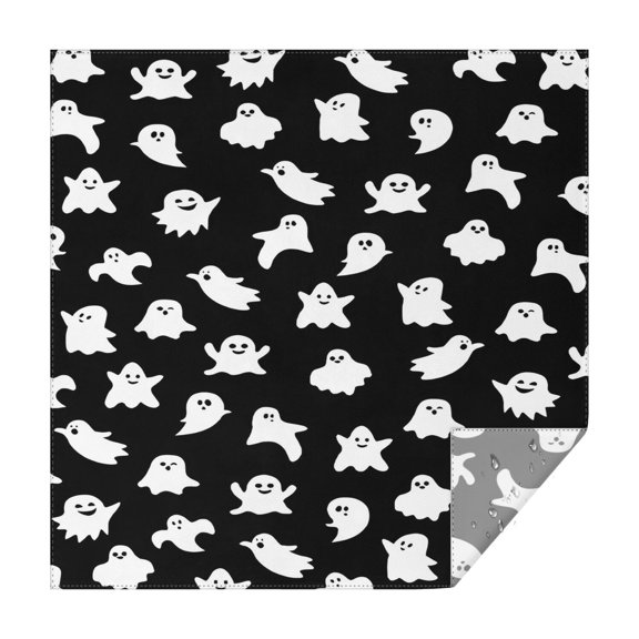 Happy Halloween Ghost Pattern Square Tablecloth,Waterproof Square Table Cover,Wipeable Spillproof Washable Table Cover for Home Kitchen Party Decor 42"X42"(107x107cm)