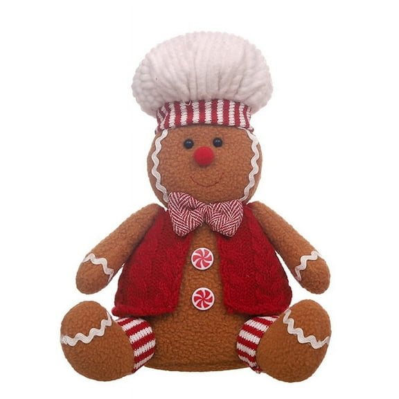 Christmas Decorations, Cartoon Sitting Gingerbread Figurines, Desktop Decoration Props Male