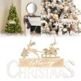 thumbnail image 1 of Christmas Decorations Champagne Gold Merry Christmas Wooden Sign Sticky Powder Large Christmas Decoration Door Hanging Christmas, 1 of 9