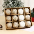 thumbnail image 1 of Christmas Decorations Christmas Ball Ornaments 12 Piece 2.76inch Red/Green/White/Pink Flocked Christmas Balls Shatterproof Assorted Hanging Tree Ball Decorations for Home Party Holiday Decor, 1 of 9