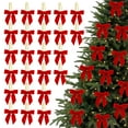 thumbnail image 1 of Christmas Decorations - Christmas Bows - 24 Pcs Red Velvet Bows for Christmas Tree - Burgundy Xmas Ribbon Ornaments - Home Decor for Wreath Garland Gift Wrapping Crafts Wedding Party, 1 of 8