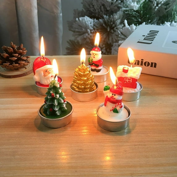 Christmas Decorations, Christmas Candles Set with 3D Cute Desgins For Christmas Party, Meal and Home Décor, 3 in 1 Pack, Santa Claus B