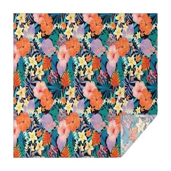 Pioneer Flower Floral Print Pattern Square Tablecloth,Waterproof Square Table Cover,Wipeable Spillproof Washable Table Cover for Home Kitchen Party Decor 60"x60"(152x152cm)