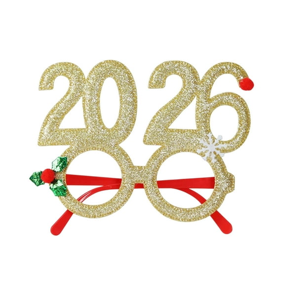 Christmas Decorations Christmas Glasses - Festive Accessories for Holiday Party Decorations, Fun Addition to Christmas Gatherings, Comfortable to Wear, Enhances Party Atmosphere, Gold, 1pcs