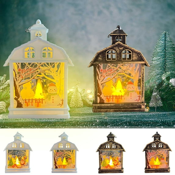 Christmas Decorations Christmas Lantern Snow Globe Lantern Handheld Night Light LED Lights Ornament Lantern Hanging Lantern Decoration Creative Cute Christmas Gifts