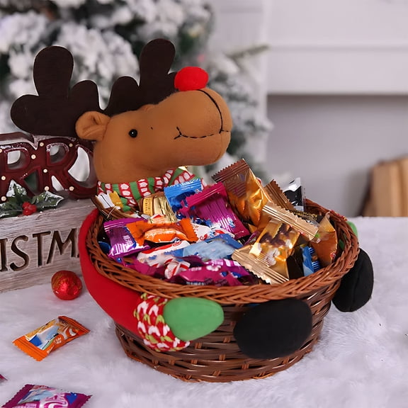 Christmas Decorations Christmas Rattan Candy Baskets Baskets Deer