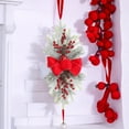 thumbnail image 1 of Christmas Decorations Christmas Teardrop Swags Snow Frost Needles Christmas Garland Winter Pine Needles Swag for Window Home Stairs Indoor Outdoor Decor 25.59x11.81in, 1 of 6