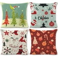 thumbnail image 1 of Christmas Decorations Christmas Throw Pillow Covers 18 x 18 Inches Set of 4 - Xmas Series Cushion Pillow Cover Custom Zippered Square for Farmhouse Home and Sofa Christmas Decorations, 1 of 6