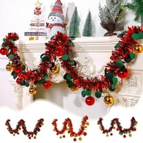 Christmas Decorations Christmas Tinsel Garland With Light And Christmas Ball Ornaments 6.56ft Shiny Iridescent Foil Garland For Christmas Tree Hanging Decorations Wedding Party Home Decor