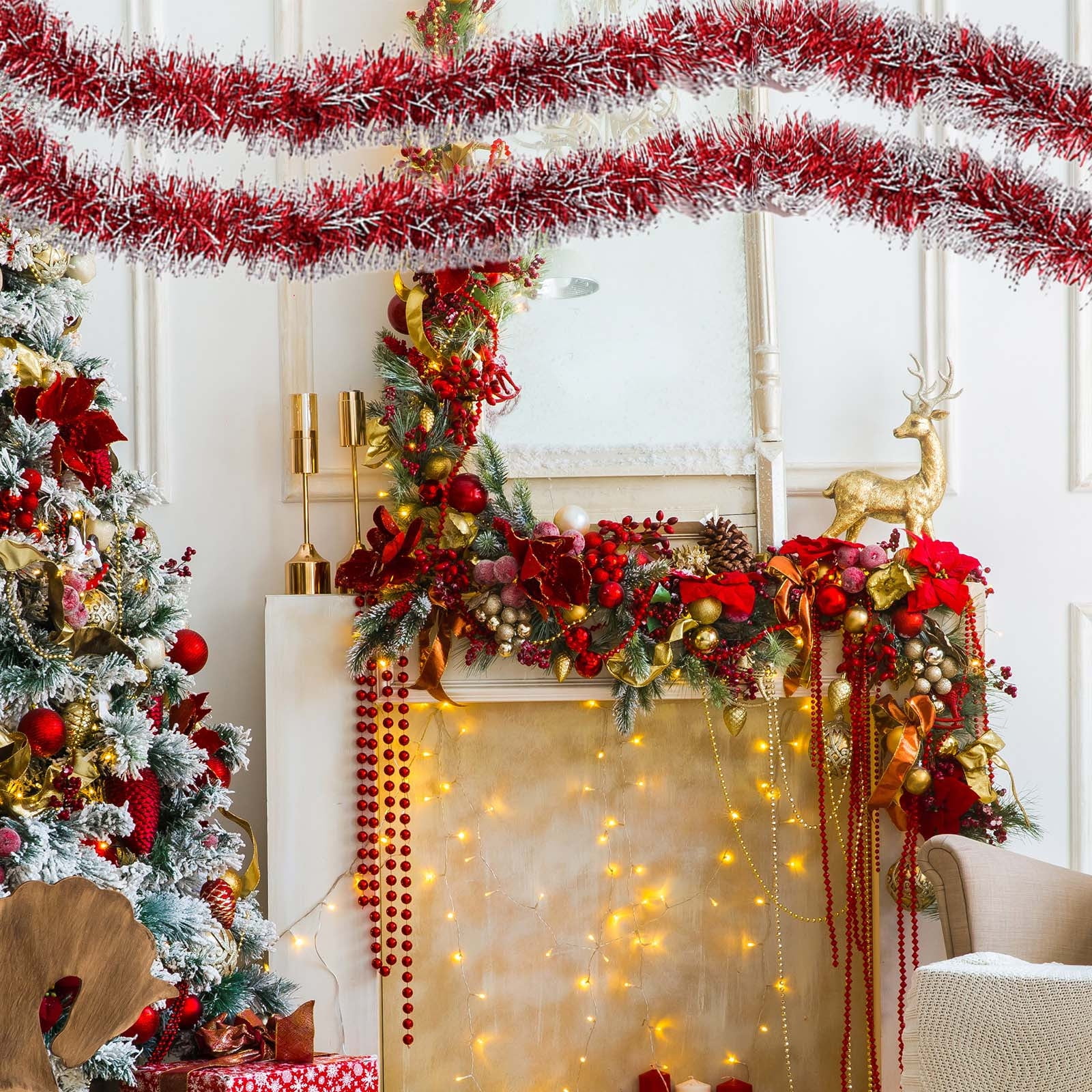 Christmas Decorations, Christmas Tinsel Garland, Shining Christmas