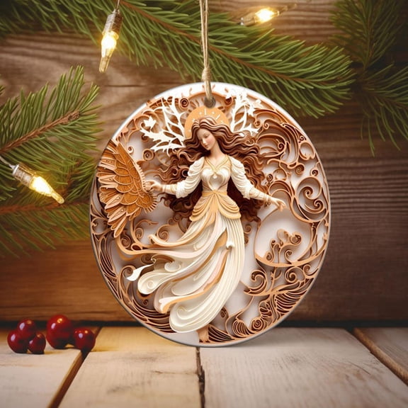 Christmas Decorations, Christmas Tree Christmas Decorations Christmas Scene Decorations Christmas Acrylic 2D Hanging Ornaments Sacred Car Hanging Decorations Stone Tassel Garland with Beads