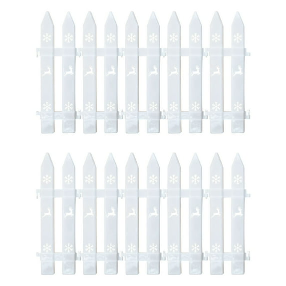 Christmas Decorations, Christmas Tree Fence, 10PCS Plastic Decorative Fence for Indoor Outdoor Holiday Decor, Easy to Install, Recyclable, 30x10 cm, Festive Christmas Atmosphere Enhancer