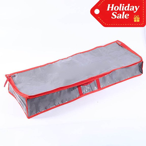 Christmas Decorations and Christmas Tree Storage Bags 4.42 FT, PE Organizing Bags with Holiday Pattern, Reusable Packaging Bag, for Closet Organizers and Storage 41x14x6.3 Inch (GraySFFS)