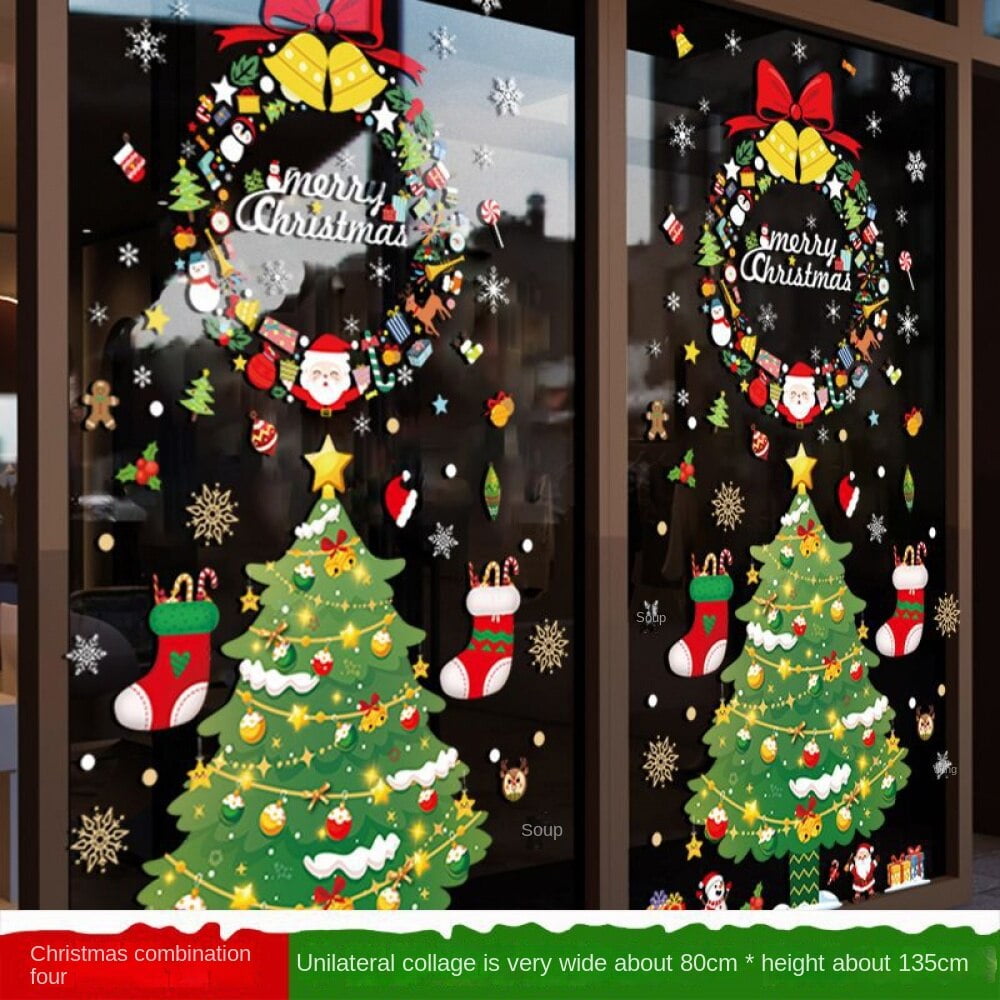 Christmas Decorations, Christmas Window Stickers,DoubleSided Sided Window Decals, PVC Static