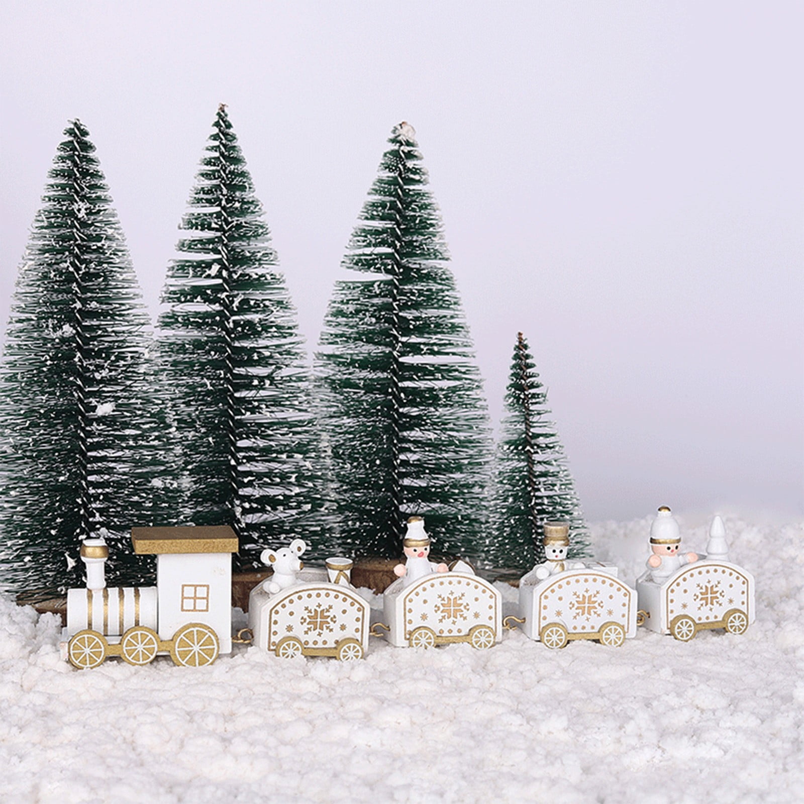 Christmas Decorations Christmas Wooden Small Train Ornaments Children'S