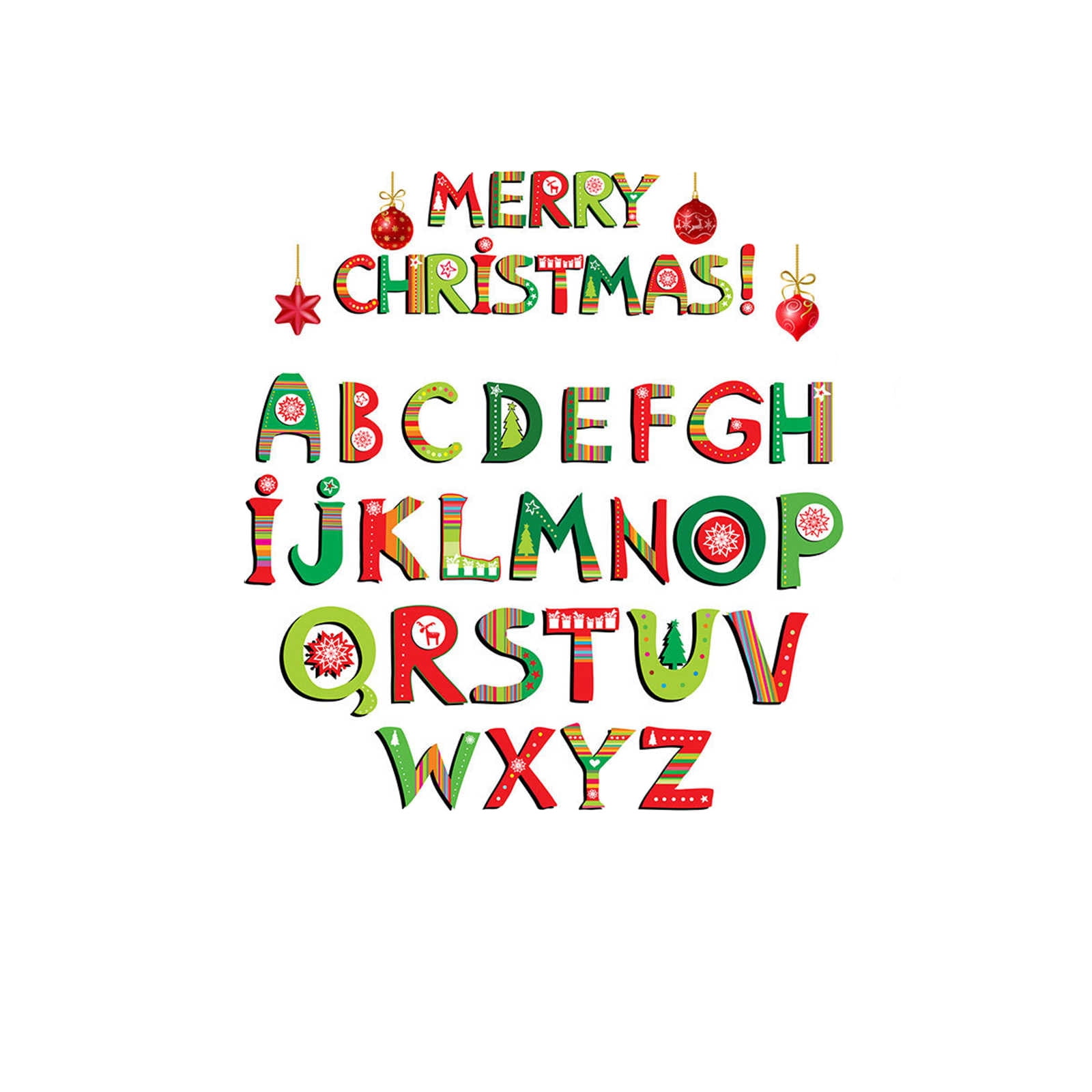 Christmas Decorations Christmas wall stickers 26letter kids room