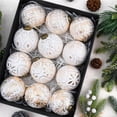 thumbnail image 1 of Christmas Decorations,Classic Festive Brown Holiday Ornament Elegant Indoor Hanging Spheres Decorative Piece 12pcs,Fun Christmas Ornaments White Gold ,3inch, 1 of 7