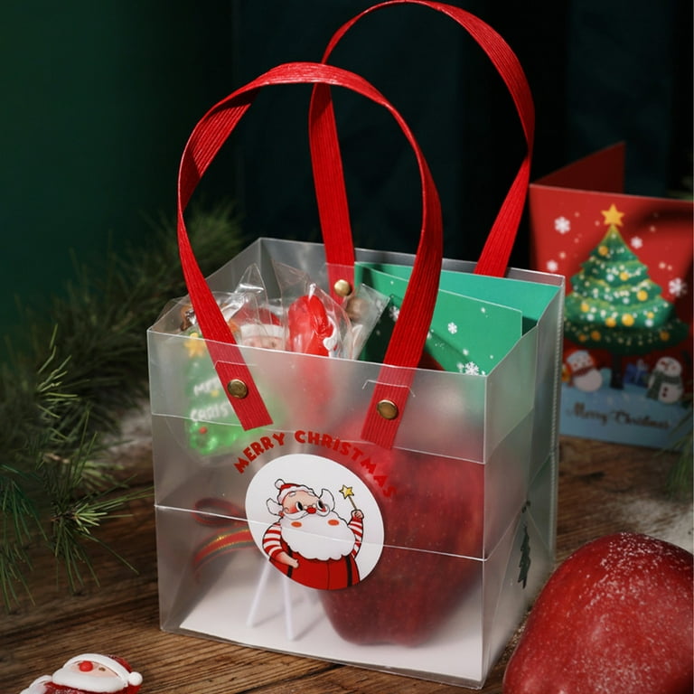 Clear Plastic Gift Bags With Handle, Reusable Transparent Gift