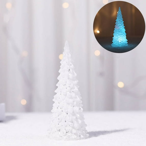 Christmas Decorations Clearance! 1 Piece Christmas Tree Colorful LED Acrylic Night Christmas Decoration 17cm White